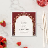 Gold Mandala Red Indian Wedding Servet (Insitu)