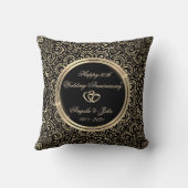 Gold Mandala Rings Jubileum Kussen (Achterkant)