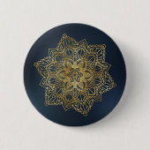 Gold Mandala Ronde Button 5,7 Cm (Voorkant)