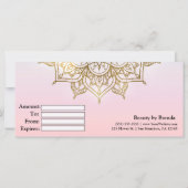 Gold Mandala Roze Peach Modern Cadeaubon (Achterkant)