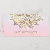 Gold Mandala Roze Peach Modern Cadeaubon (Voorkant / Achterkant)