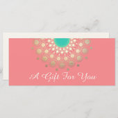 Gold Mandala Roze Salon en Spa Gift Certificate (Voorkant / Achterkant)