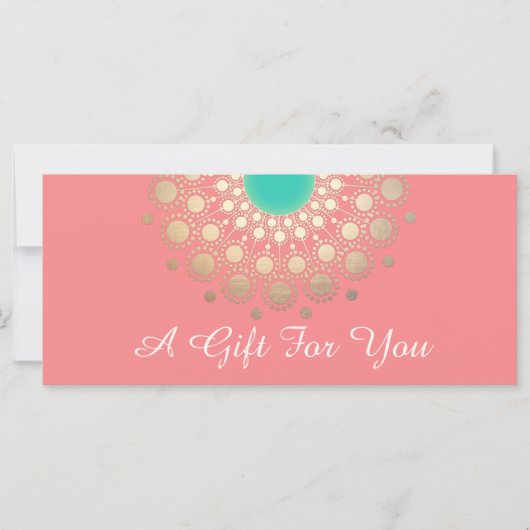 Gold Mandala Roze Salon en Spa Gift Certificate (Voorkant)
