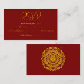 Gold Mandala RSVP Card Informatiekaartje (Voorkant / Achterkant)