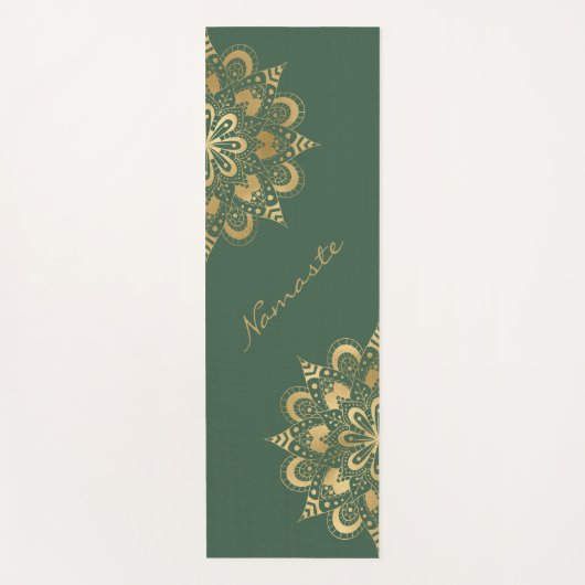Gold Mandala Script Namaste Yogamat (Voorkant)