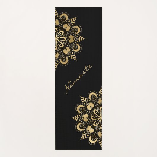 Gold Mandala Script Namaste Yogamat (Voorkant)