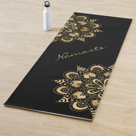 Gold Mandala Script Namaste Yogamat (In situ)