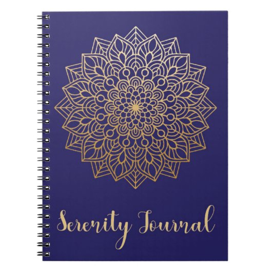 Gold Mandala Serenity Journal met uitgelijnde pagi Notitieboek (Voorkant)