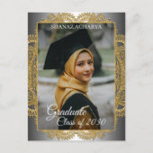 Gold Mandala Silver Grey Afstuderen kondiging Briefkaart (Voorkant)