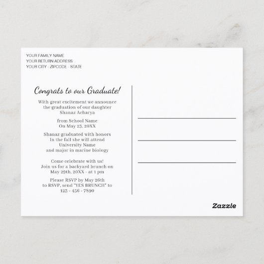 Gold Mandala Silver Grey Afstuderen kondiging Briefkaart (Achterkant)