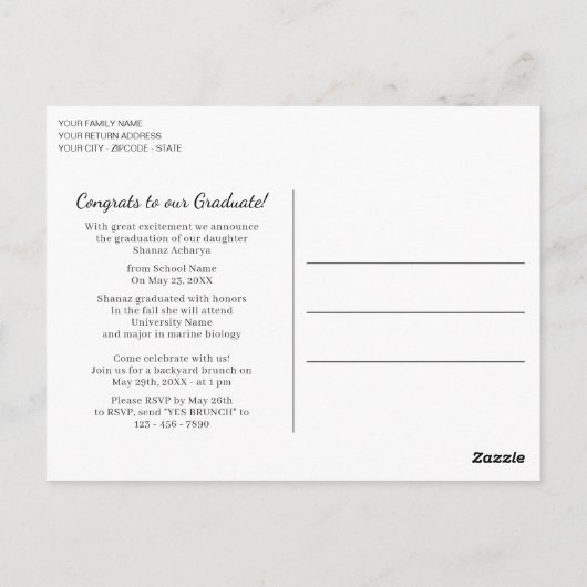 Gold Mandala Silver Grey Afstuderen kondiging Briefkaart (Achterkant)