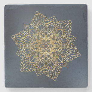 Gold Mandala Stenen Onderzetter