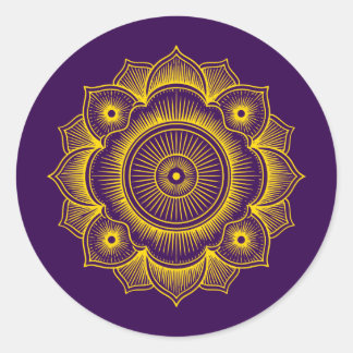 Gold Mandala Symbol Ronde Sticker