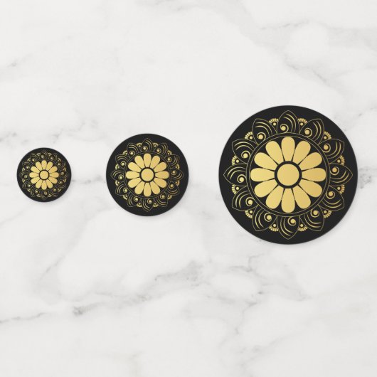 Gold Mandala Table Confetti (Achterkanten)