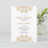 Gold mandala virtuele bruiloft save the date (Staand voorkant)