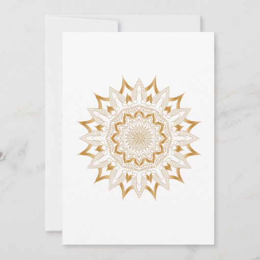 Gold mandala virtuele bruiloft save the date (Achterkant)