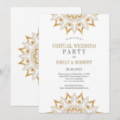 Gold mandala virtuele bruiloft save the date (Voorkant / Achterkant)