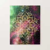Gold Mandala waterverf nebula yoga zen Legpuzzel (Verticaal)