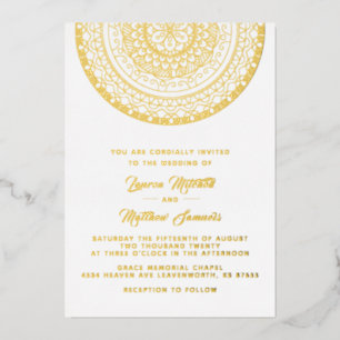 Gold Mandala Wedding Folie Uitnodiging