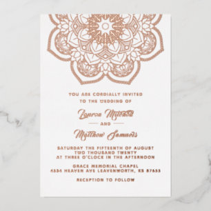 Gold Mandala Wedding Folie Uitnodiging