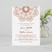 Gold Mandala Wedding Folie Uitnodiging (Staand Voorkant)