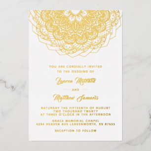 Gold Mandala Wedding Folie Uitnodiging