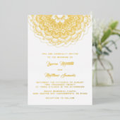 Gold Mandala Wedding Folie Uitnodiging (Staand Voorkant)
