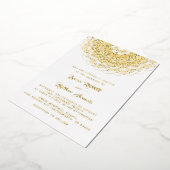 Gold Mandala Wedding Folie Uitnodiging (Gedraaid)