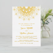 Gold Mandala Wedding Folie Uitnodiging (Staand Voorkant)