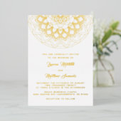Gold Mandala Wedding Folie Uitnodiging (Staand Voorkant)