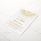 Gold Mandala Wedding Folie Uitnodiging (Gedraaid)