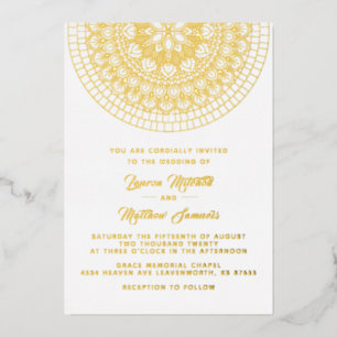 Gold Mandala Wedding Folie Uitnodiging