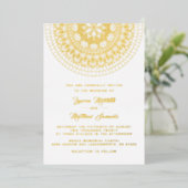 Gold Mandala Wedding Folie Uitnodiging (Staand Voorkant)