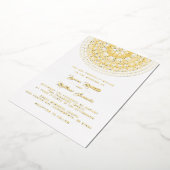 Gold Mandala Wedding Folie Uitnodiging (Gedraaid)