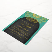 Gold Mandala Wedding Folie Uitnodiging (Gedraaid)