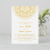 Gold Mandala Wedding Folie Uitnodiging (Staand Voorkant)