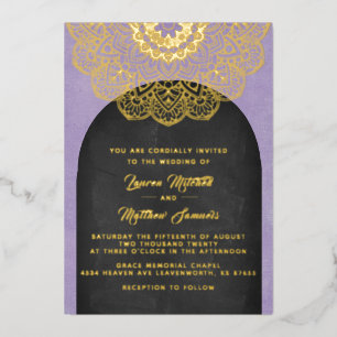 Gold Mandala Wedding Folie Uitnodiging