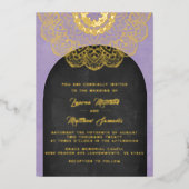 Gold Mandala Wedding Folie Uitnodiging (Voorkant)