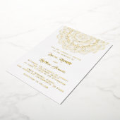 Gold Mandala Wedding Folie Uitnodiging (Gedraaid)