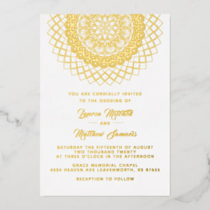 Gold Mandala Wedding Folie Uitnodiging