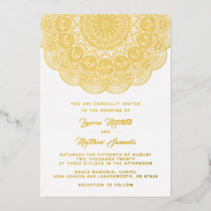 Gold Mandala Wedding Folie Uitnodiging