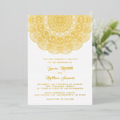 Gold Mandala Wedding Folie Uitnodiging (Staand Voorkant)