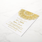 Gold Mandala Wedding Folie Uitnodiging (Gedraaid)