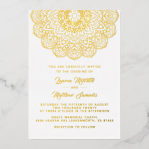 Gold Mandala Wedding Folie Uitnodiging