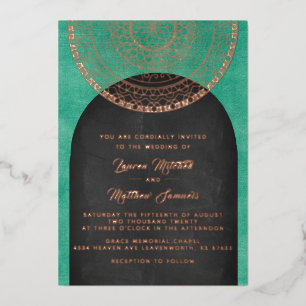 Gold Mandala Wedding Folie Uitnodiging