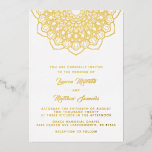 Gold Mandala Wedding Folie Uitnodiging