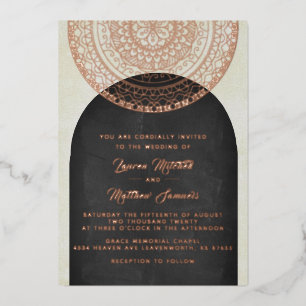 Gold Mandala Wedding Folie Uitnodiging