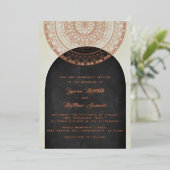Gold Mandala Wedding Folie Uitnodiging (Staand Voorkant)