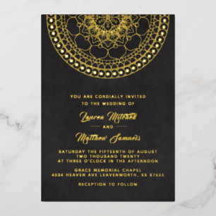 Gold Mandala Wedding Folie Uitnodiging