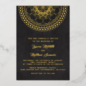 Gold Mandala Wedding Folie Uitnodiging (Voorkant)